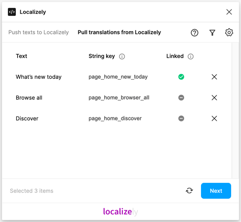 Figma plugin pull texts from Localizely