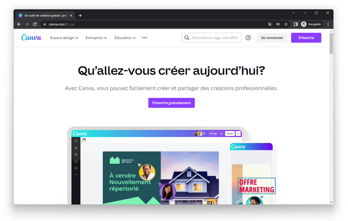 Canva - Landing page French (Canada)