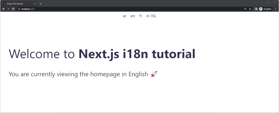 Next.js i18n tutorial demo