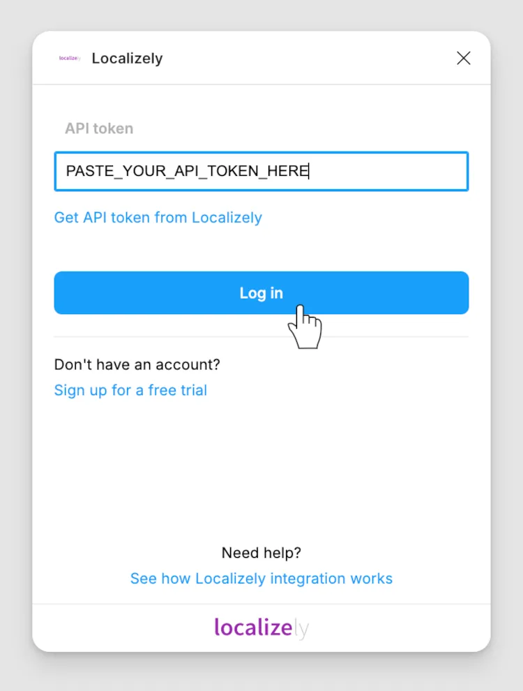 Figma plugin login API token