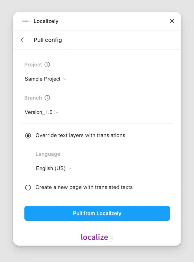 Figma plugin pull translations from Localizely