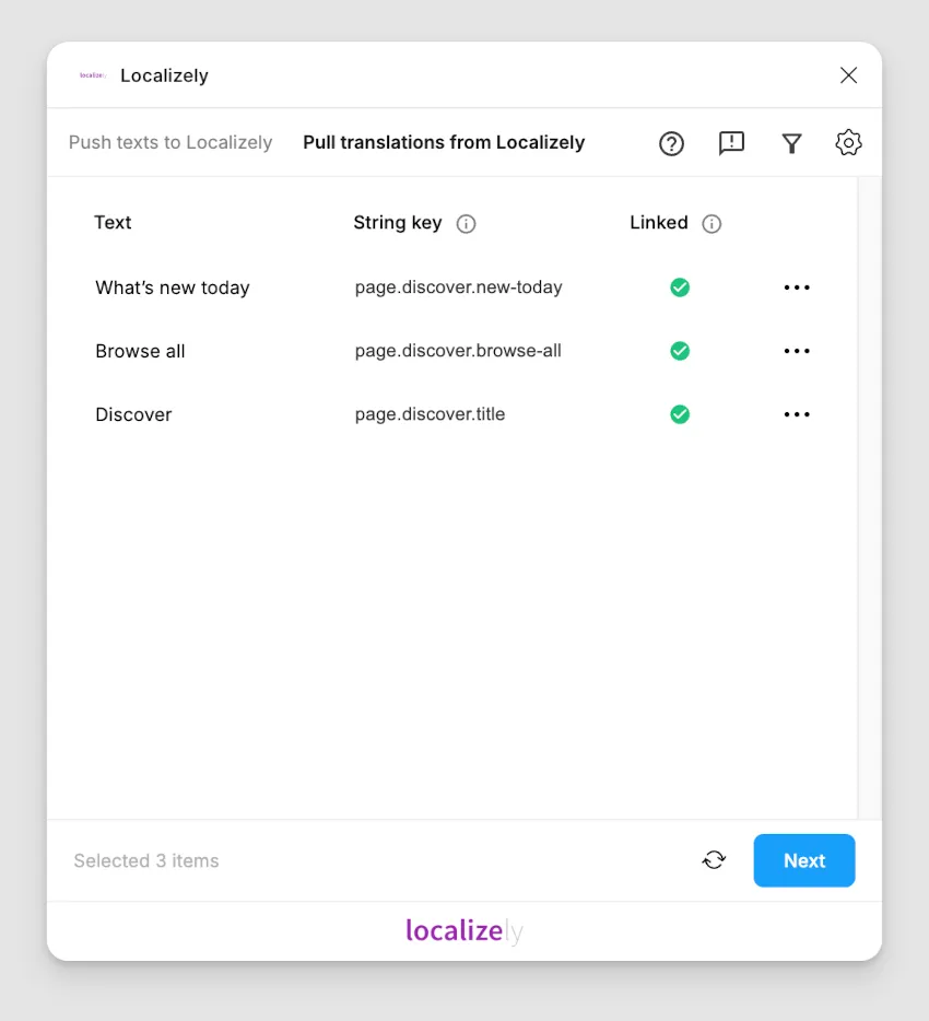 Figma plugin pull texts from Localizely