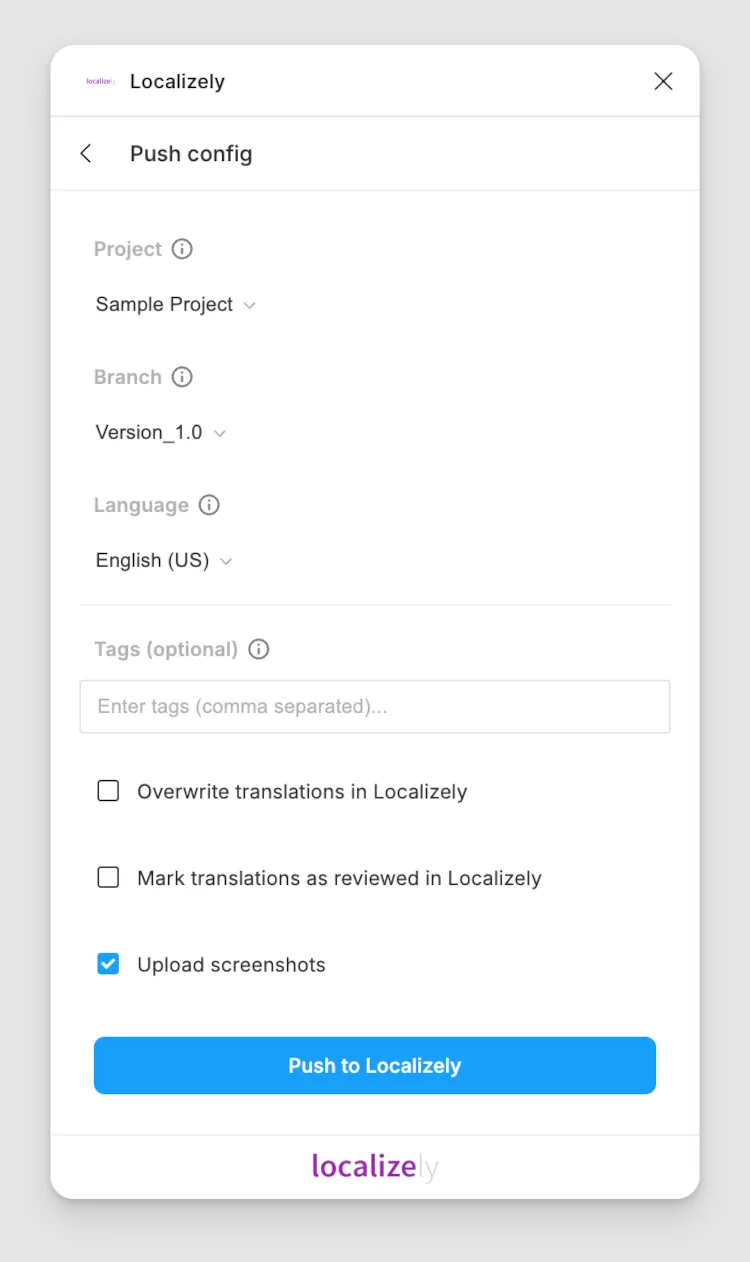 Figma plugin push texts to Localizely