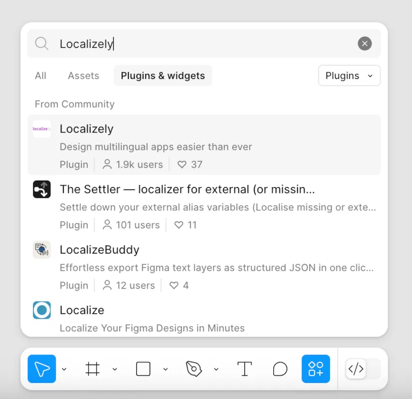 Figma plugin search