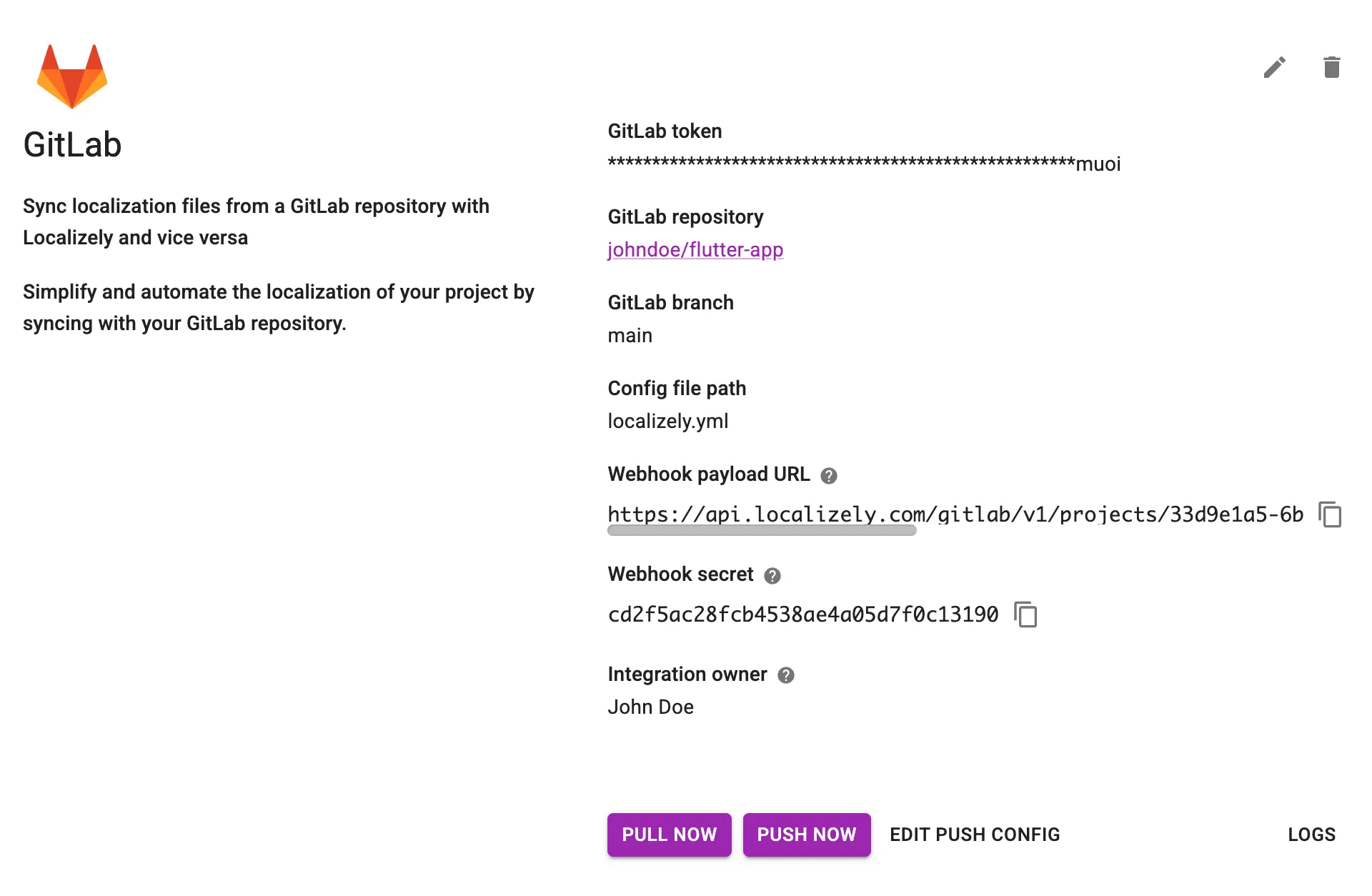 GitLab configuration details