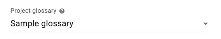 Glossary project settings
