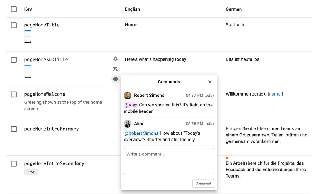Localizely app - collaboration