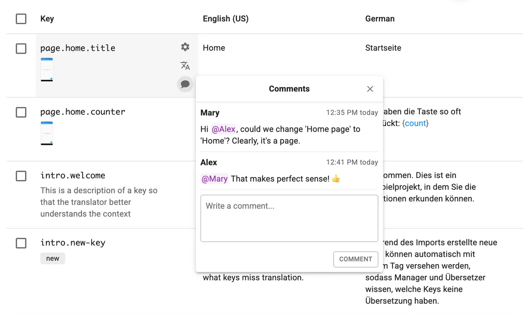 Localizely app - collaboration