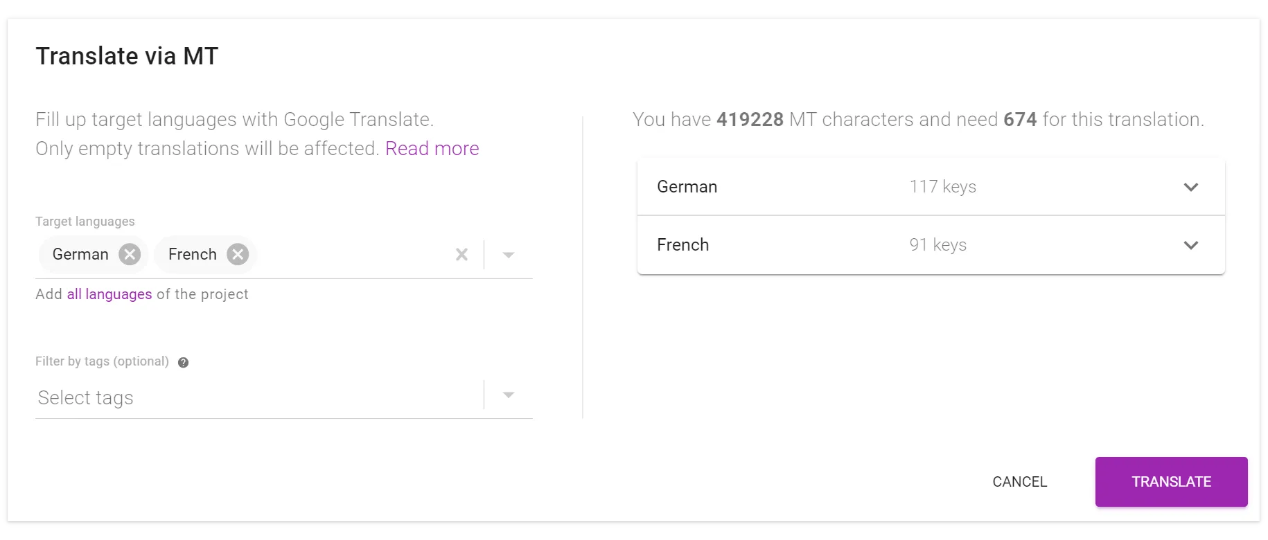 Localizely - Utilizing Machine Translation