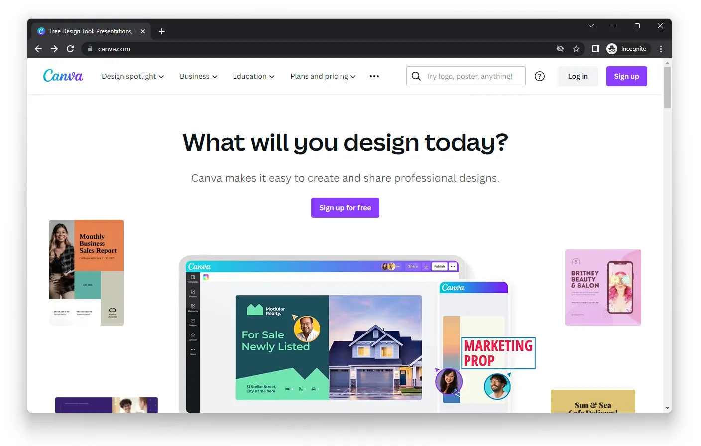 Canva - Landing page