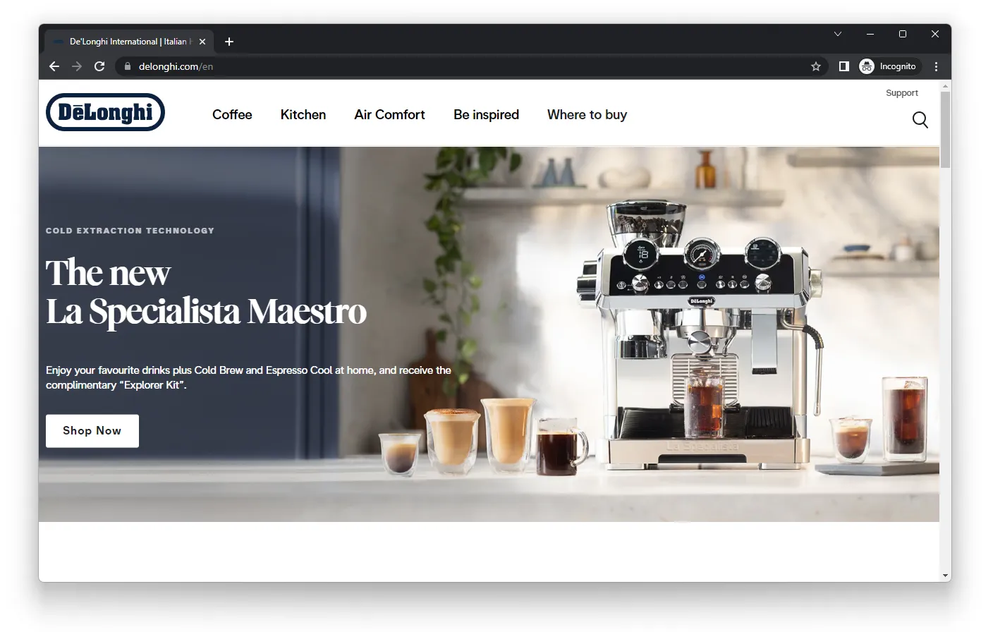 De'Longhi - Landing page