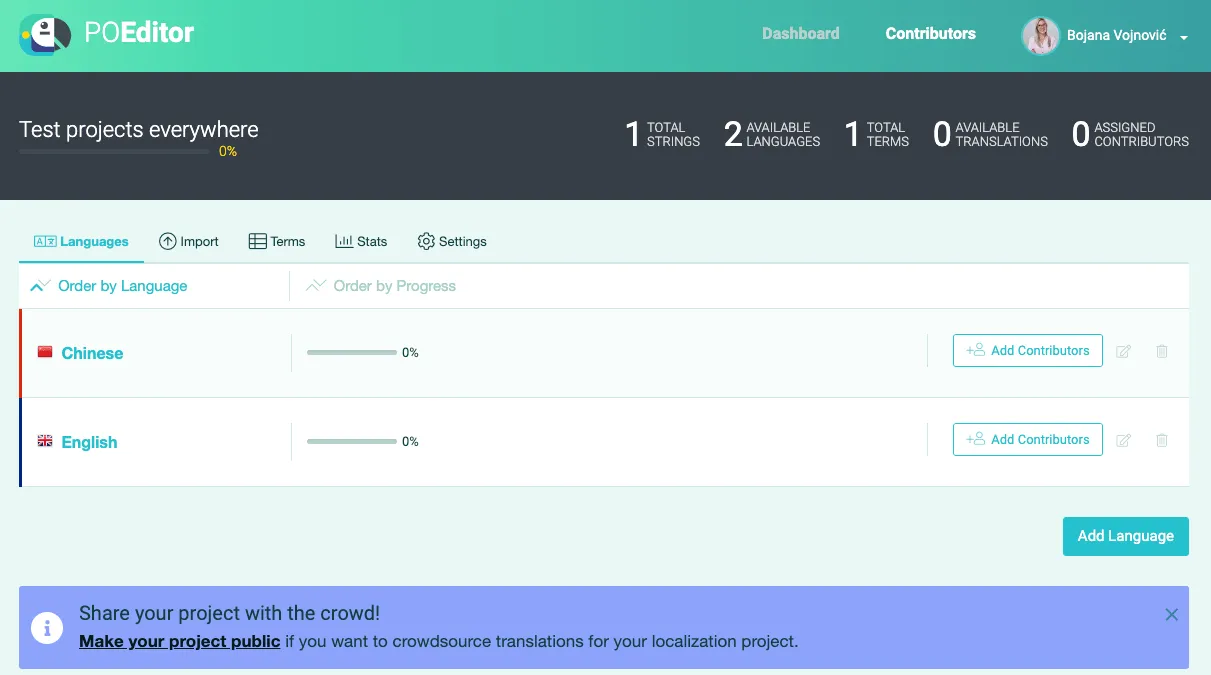 poeditor translation management