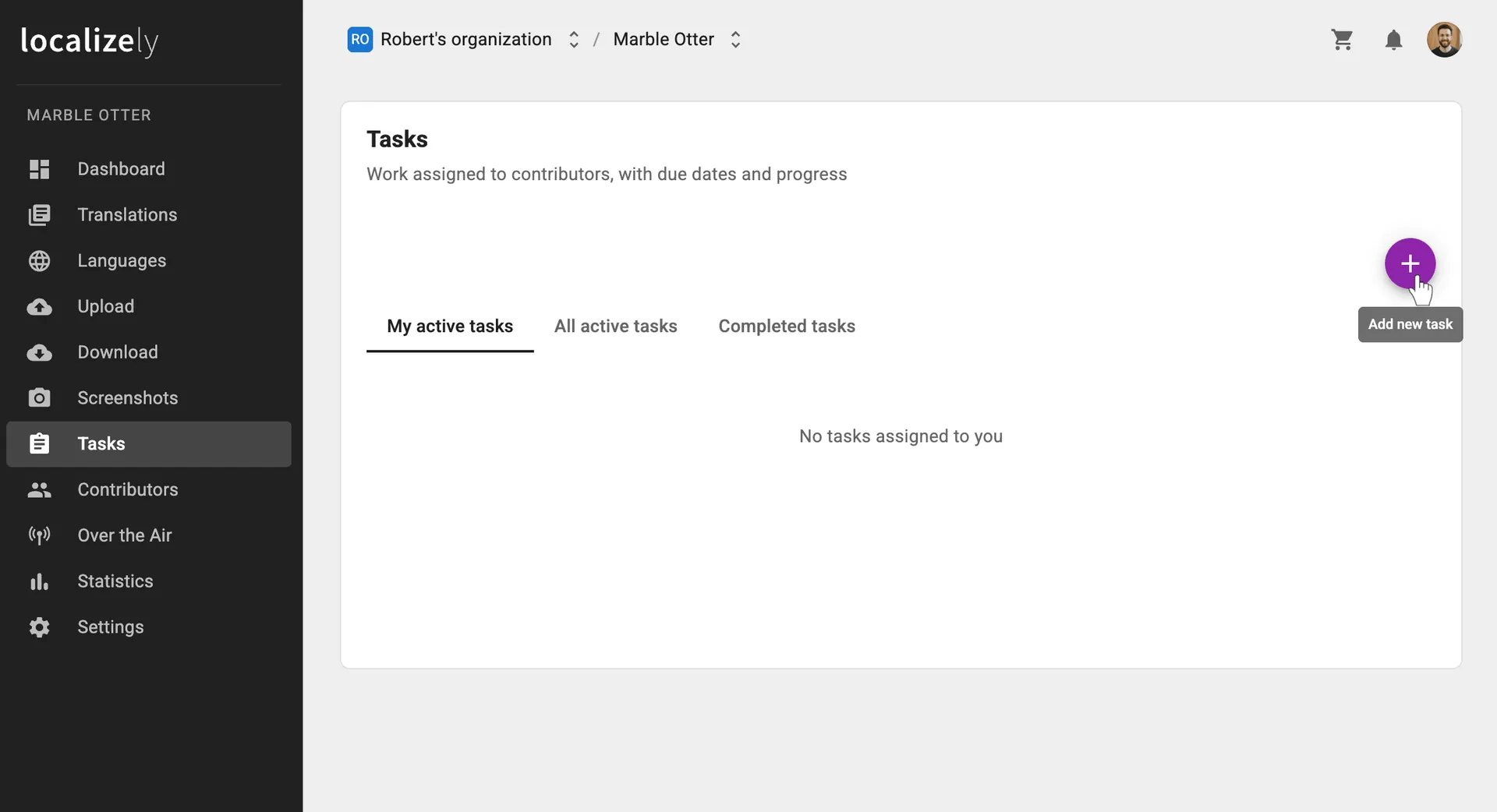 Create a task via Tasks page