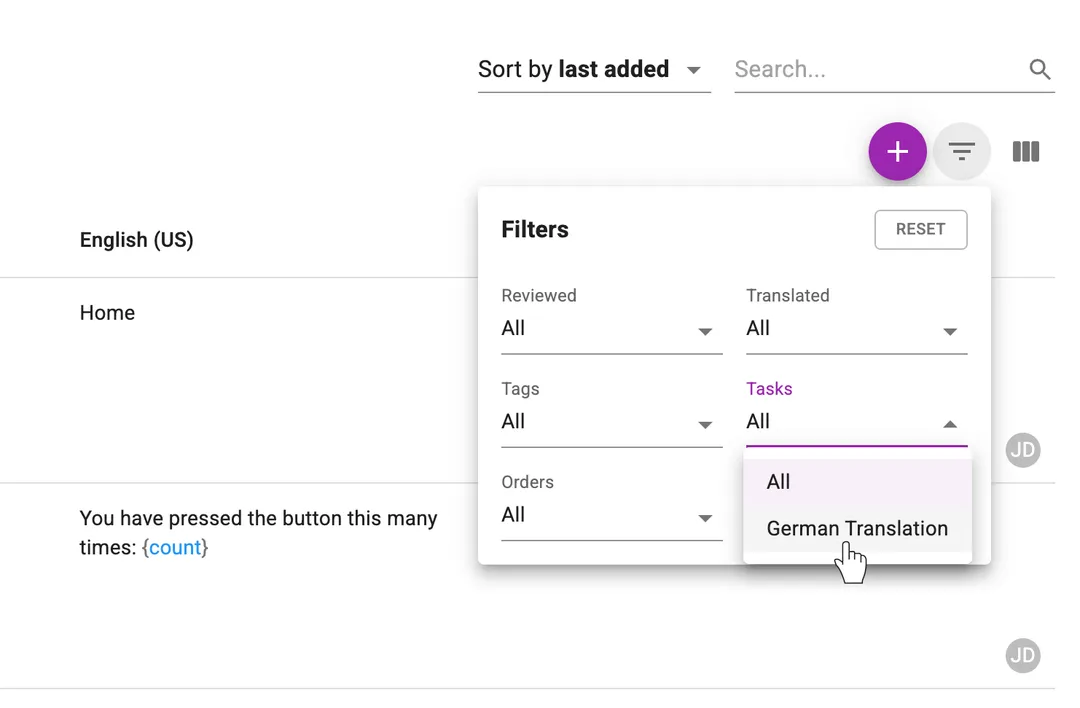 Task filter