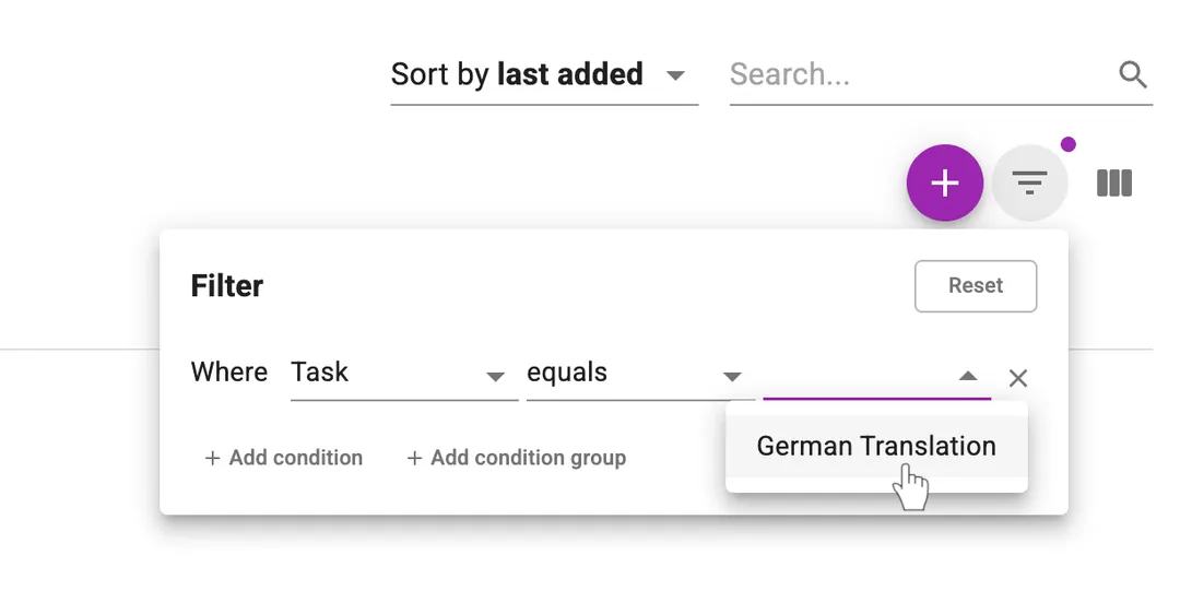 Task filter