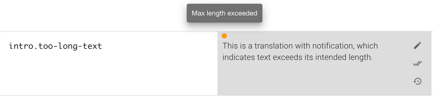 Translation warning for exceeded length