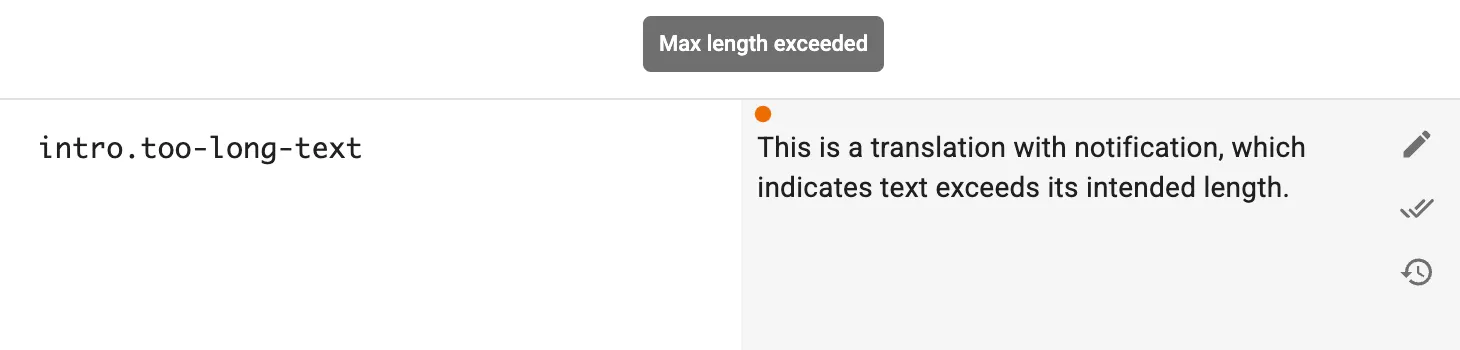 Translation warning for exceeded length